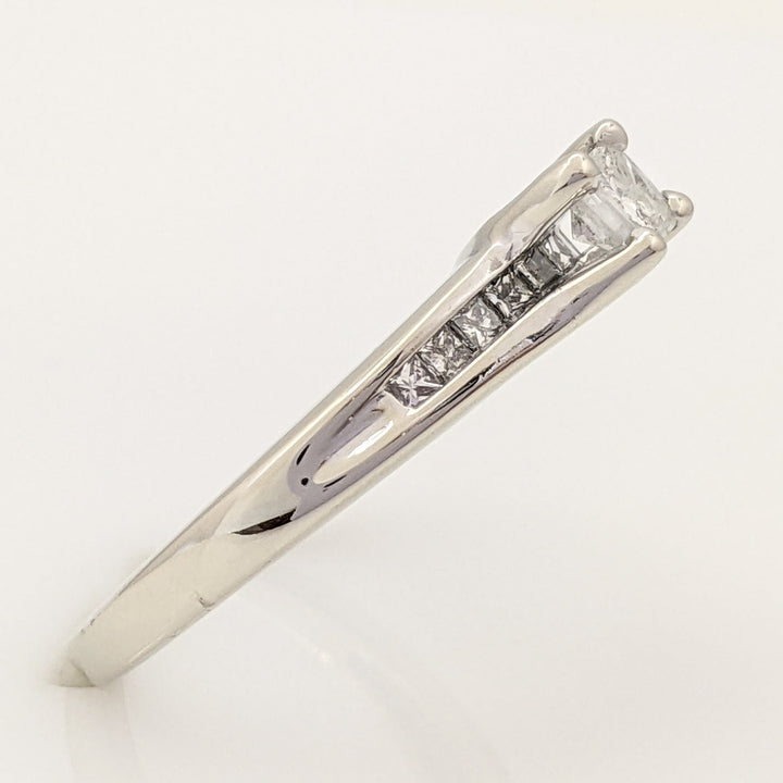 14K WHITE .55 CARAT TOTAL WEIGHT I1 G DIAMOND PRINCESS CUT (11) ESTATE RING 3.4 GRAMS