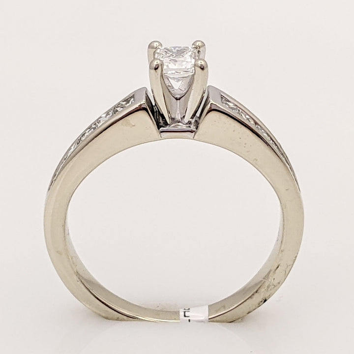 14K WHITE .68 CARAT TOTAL WEIGHT I1 F DIAMOND PRINCESS CUT (13) ESTATE RING 3.4 GRAMS