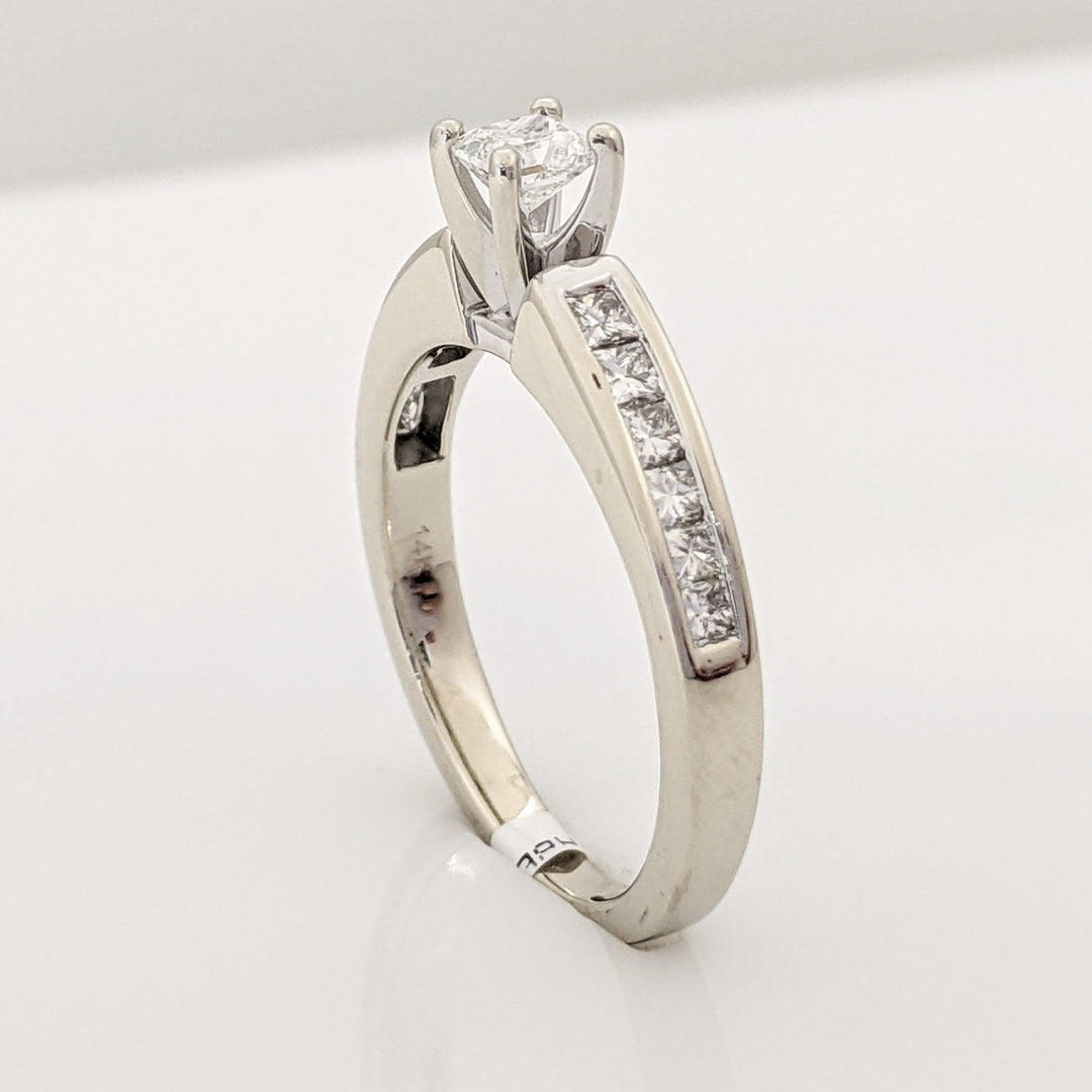 14K WHITE .68 CARAT TOTAL WEIGHT I1 F DIAMOND PRINCESS CUT (13) ESTATE RING 3.4 GRAMS