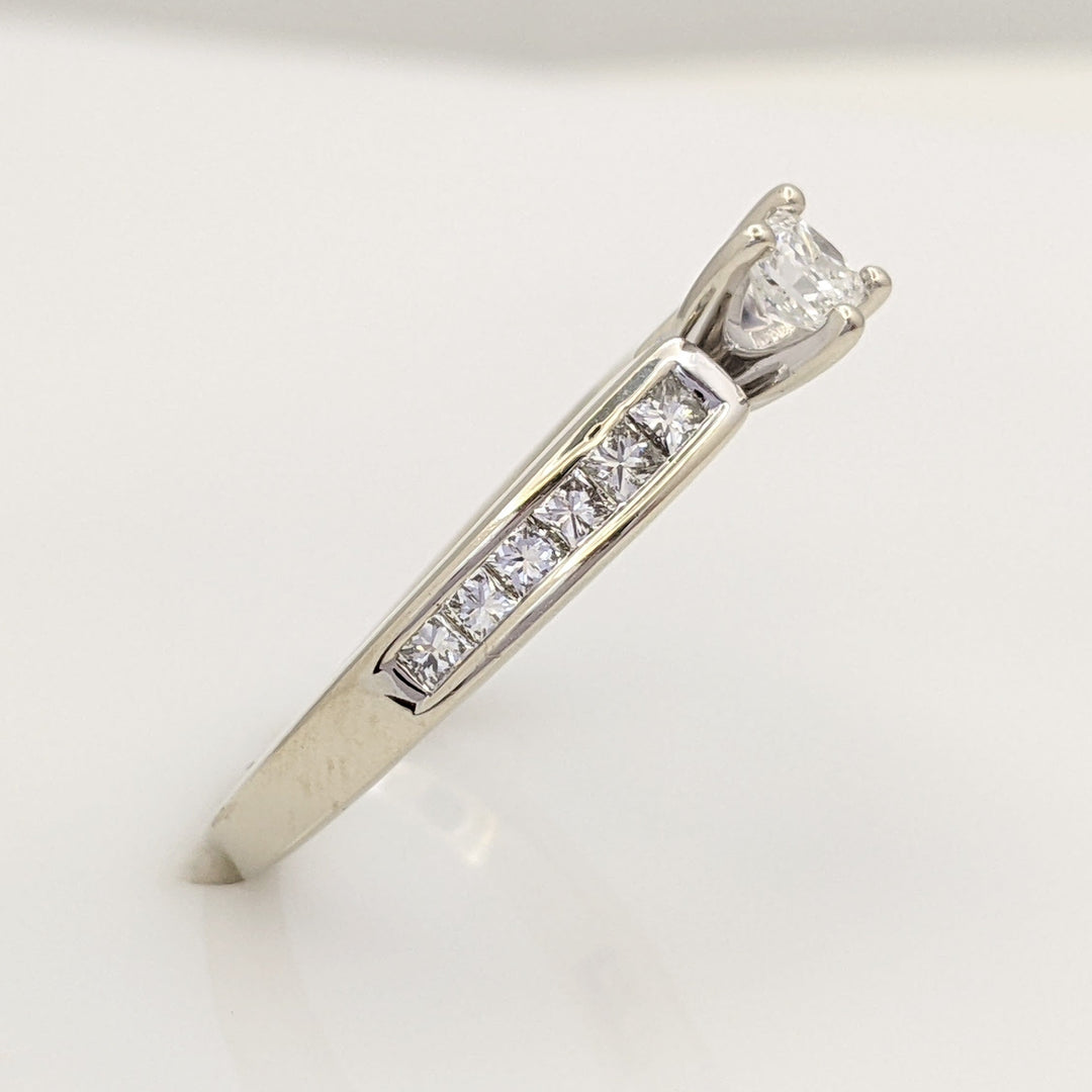 14K WHITE .68 CARAT TOTAL WEIGHT I1 F DIAMOND PRINCESS CUT (13) ESTATE RING 3.4 GRAMS