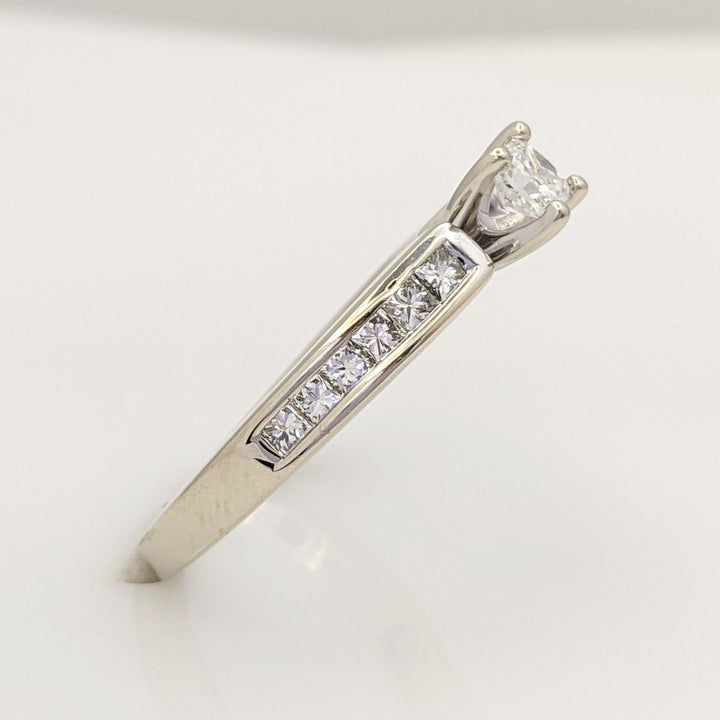 14K WHITE .68 CARAT TOTAL WEIGHT I1 F DIAMOND PRINCESS CUT (13) ESTATE RING 3.4 GRAMS