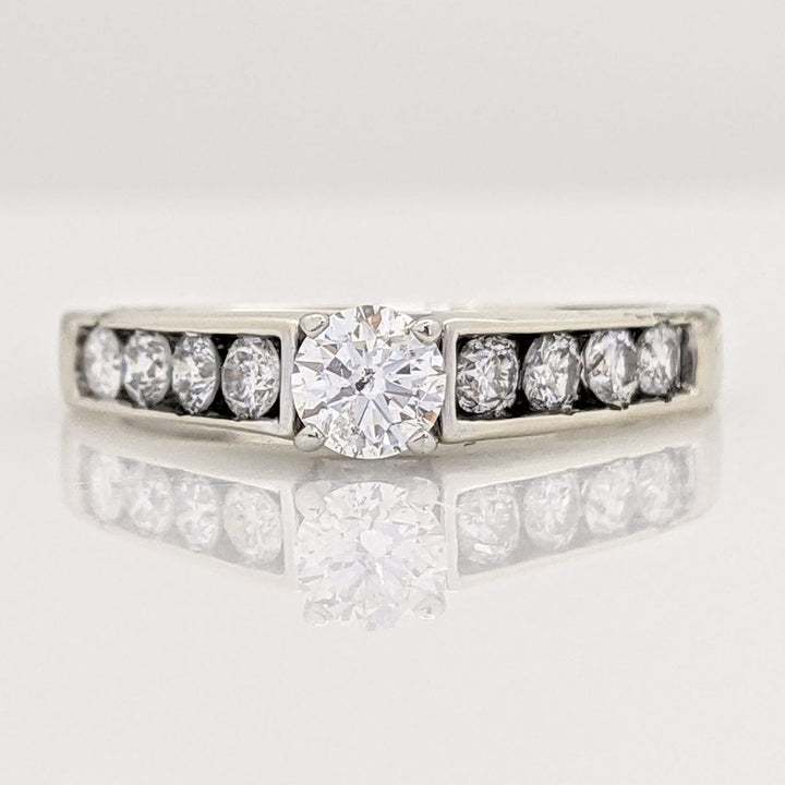 14K WHITE .64 CARAT TOTAL WEIGHT I1 H DIAMOND ROUND (9) ESTATE RING 2.8 GRAMS