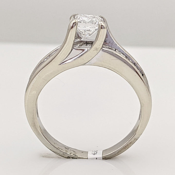 14K WHITE .99 CARAT TOTAL WEIGHT I1 F DIAMOND PRINCESS CUT (11) ESTATE RING 3.9G