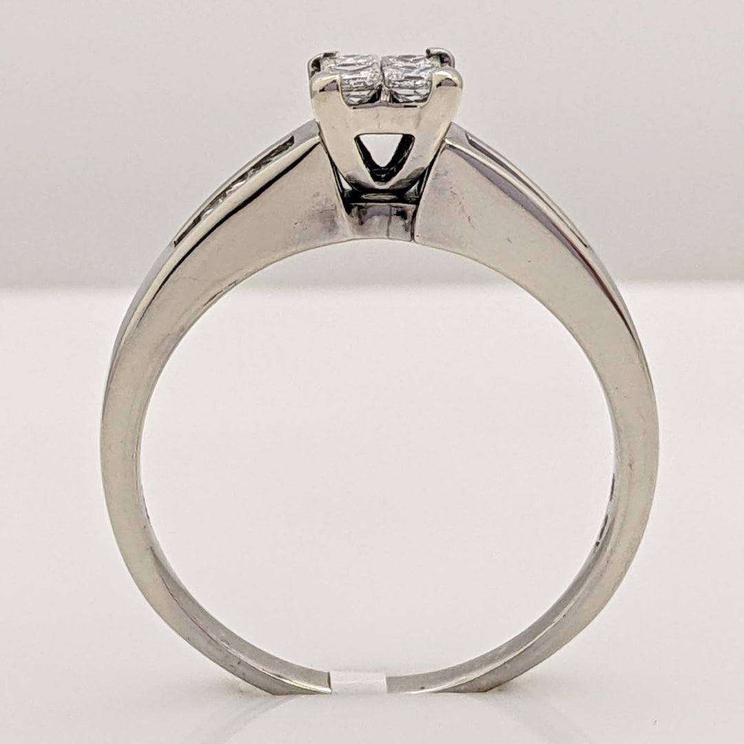 14K WHITE .72 CARAT TOTAL WEIGHT I1 I DIAMOND PRINCESS CUT (12) TENSION ESTATE RING 4.7 GRAMS