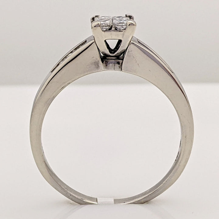 14K WHITE .72 CARAT TOTAL WEIGHT I1 I DIAMOND PRINCESS CUT (12) TENSION ESTATE RING 4.7 GRAMS