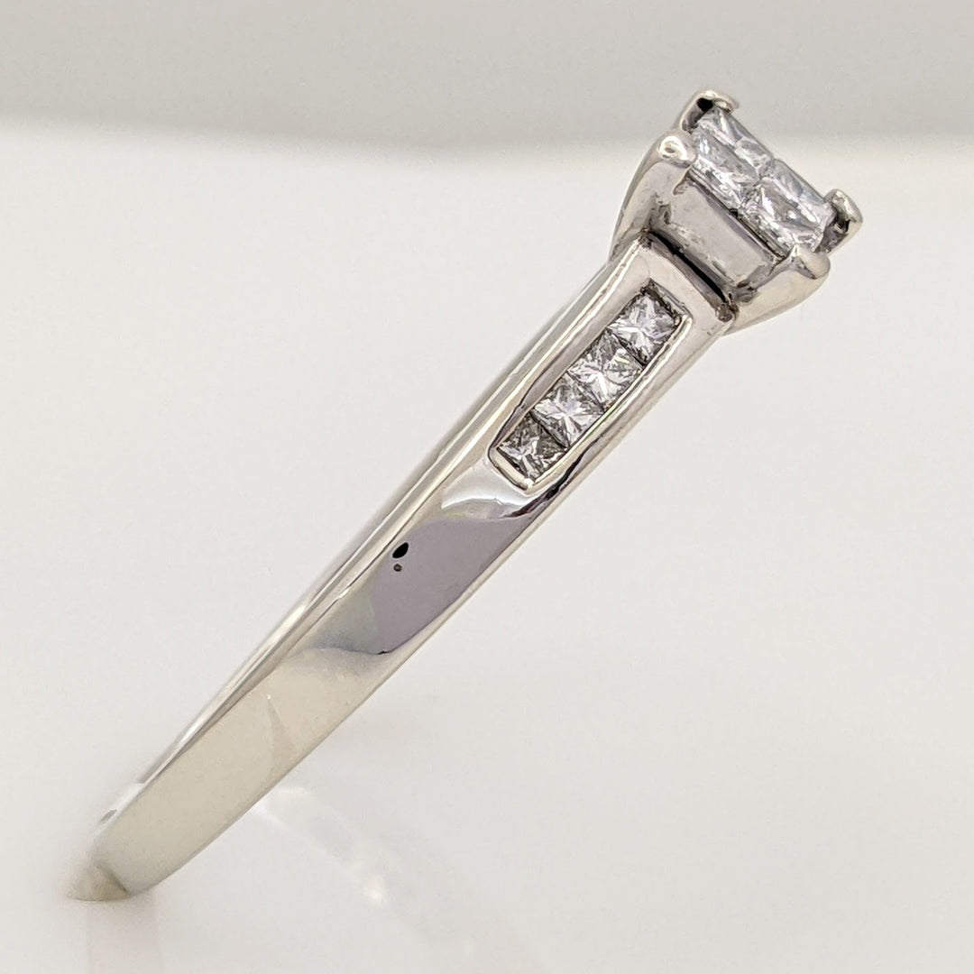 14K WHITE .72 CARAT TOTAL WEIGHT I1 I DIAMOND PRINCESS CUT (12) TENSION ESTATE RING 4.7 GRAMS