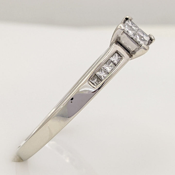 14K WHITE .72 CARAT TOTAL WEIGHT I1 I DIAMOND PRINCESS CUT (12) TENSION ESTATE RING 4.7 GRAMS