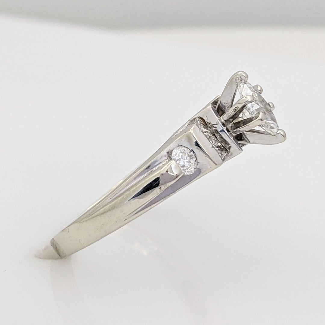 14KW .64 CARAT TOTAL WEIGHT I1 H DIAMOND MARQUISE CUT (1) PRINCESS CUT (4) ROUND (2) ESTATE RING 3.2 GRAMS