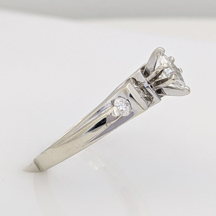 14KW .64 CARAT TOTAL WEIGHT I1 H DIAMOND MARQUISE CUT (1) PRINCESS CUT (4) ROUND (2) ESTATE RING 3.2 GRAMS
