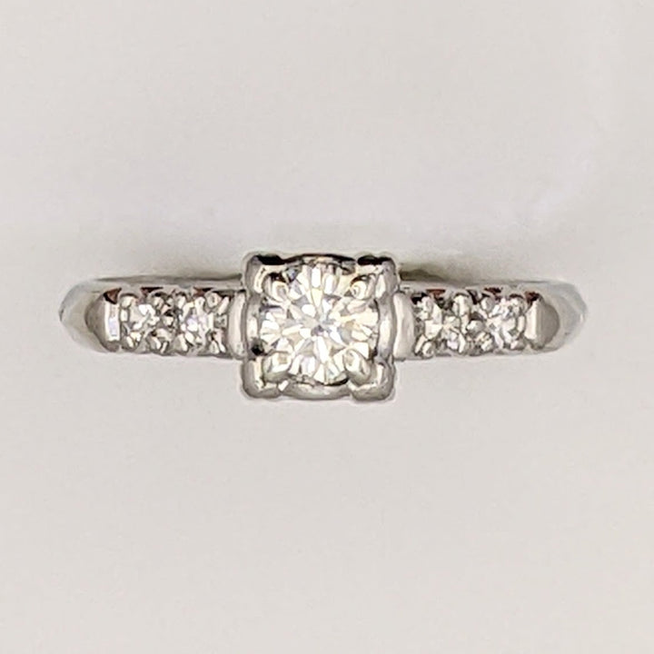 PLATINUM .38 CARAT TOTAL WEIGHT VS2-SI1 J DIAMOND ROUND (5) ESTATE RING 3.9 GRAMS