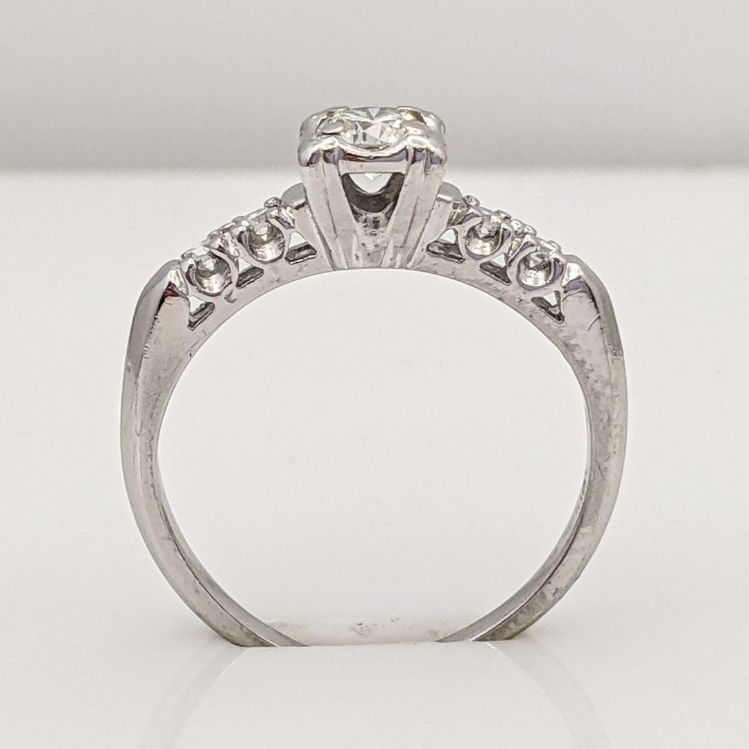 PLATINUM .38 CARAT TOTAL WEIGHT VS2-SI1 J DIAMOND ROUND (5) ESTATE RING 3.9 GRAMS