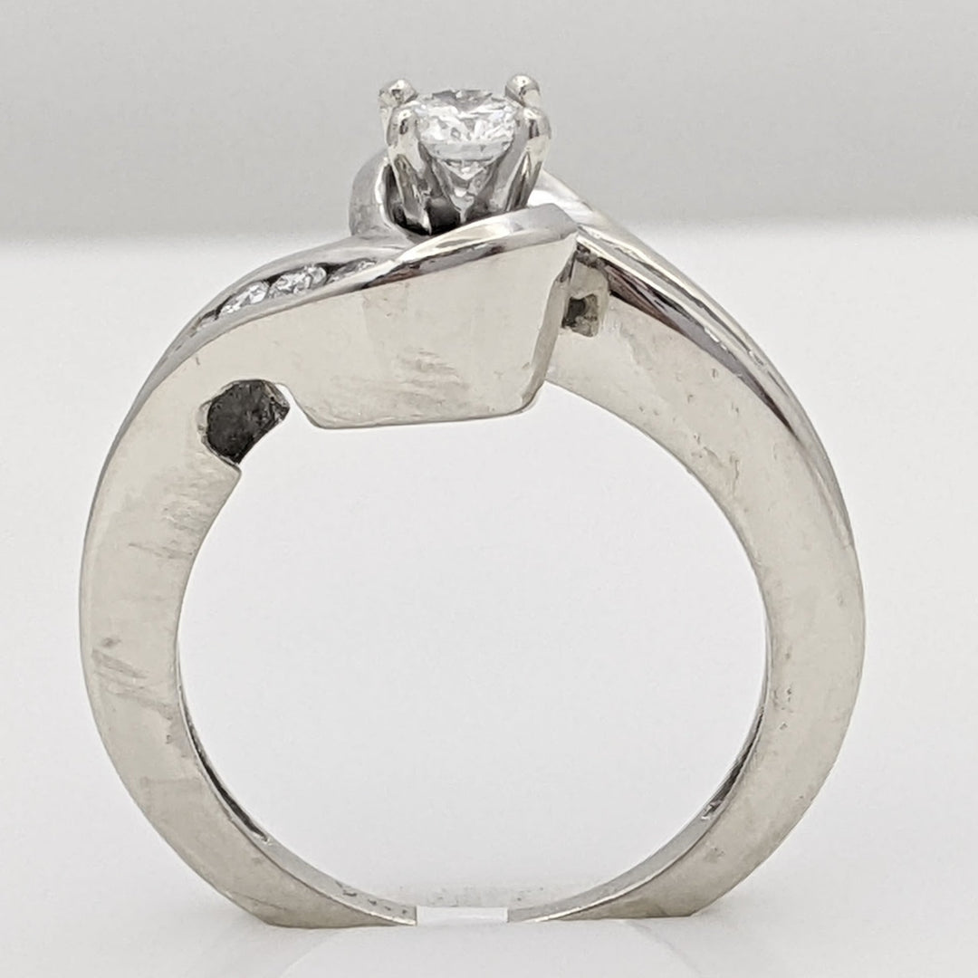14K WHITE .45 CARAT TOTAL WEIGHT I1 F DIAMOND ROUND (21) BYPASS ESTATE RING 3.6 GRAMS