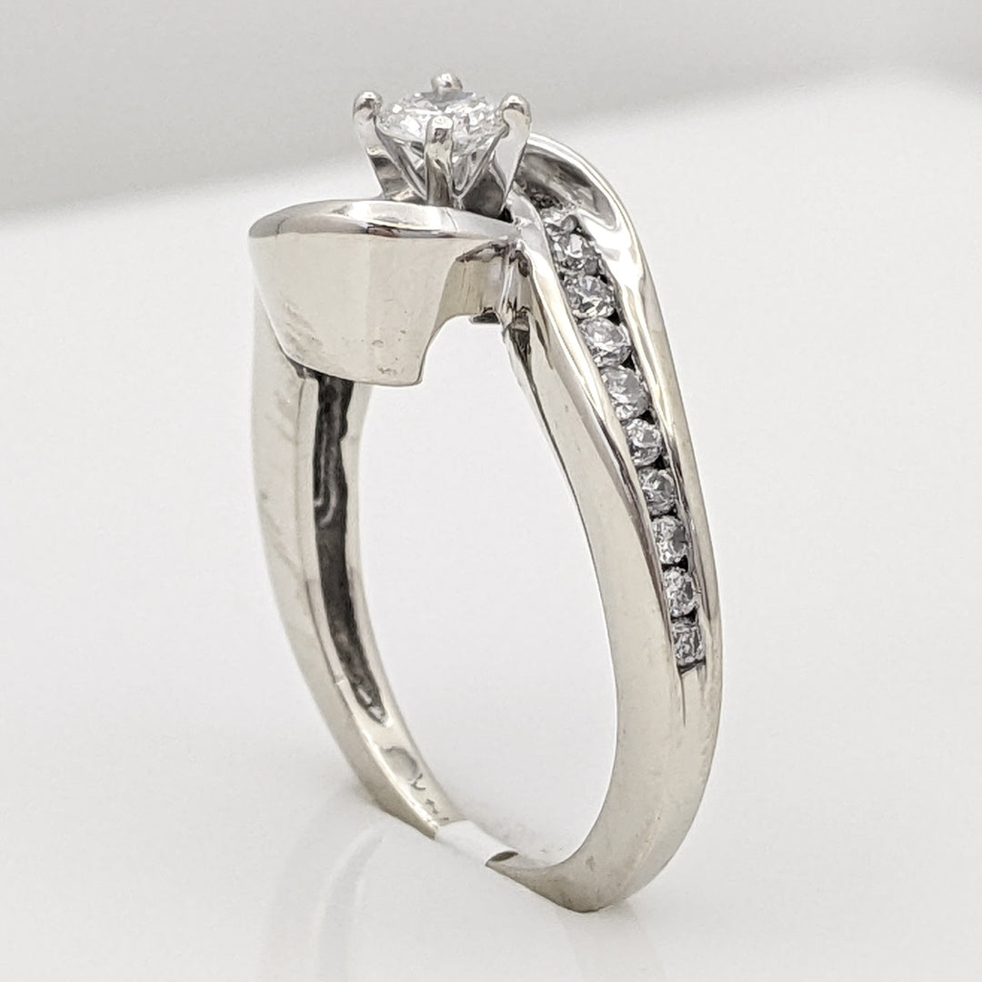 14K WHITE .45 CARAT TOTAL WEIGHT I1 F DIAMOND ROUND (21) BYPASS ESTATE RING 3.6 GRAMS
