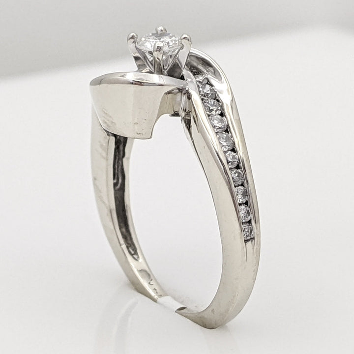 14K WHITE .45 CARAT TOTAL WEIGHT I1 F DIAMOND ROUND (21) BYPASS ESTATE RING 3.6 GRAMS