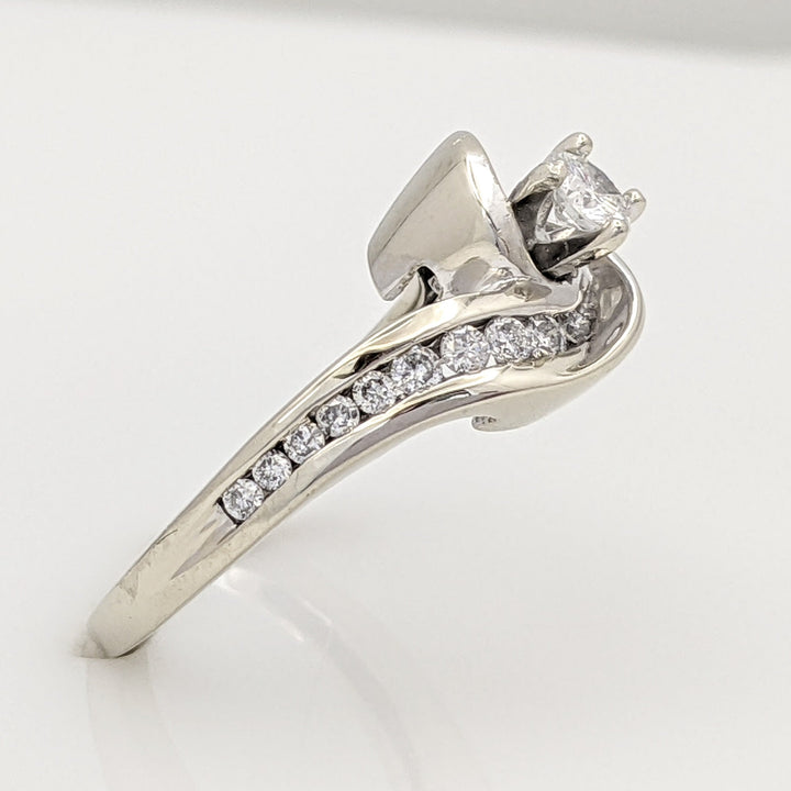 14K WHITE .45 CARAT TOTAL WEIGHT I1 F DIAMOND ROUND (21) BYPASS ESTATE RING 3.6 GRAMS