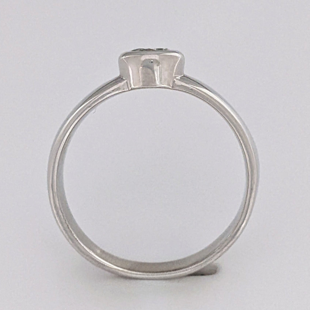 10K WHITE .34 CARAT TOTAL SI1 I DIAMOND ROUND BEZEL SET ESTATE RING 4.3 GRAMS