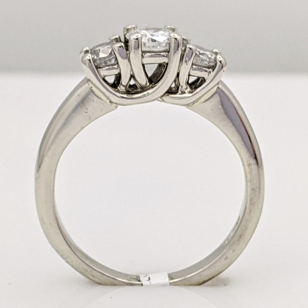 14K WHITE .64 CARAT TOTAL WEIGHT I1 I DIAMOND ROUND (3) TRINITY ESTATE RING 3.8 GRAMS
