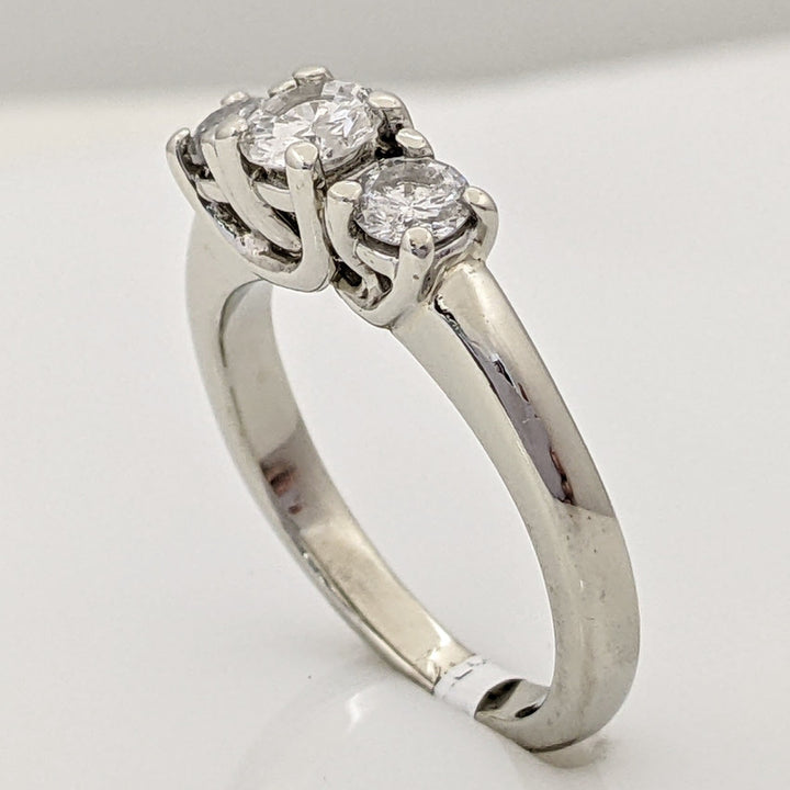 14K WHITE .64 CARAT TOTAL WEIGHT I1 I DIAMOND ROUND (3) TRINITY ESTATE RING 3.8 GRAMS