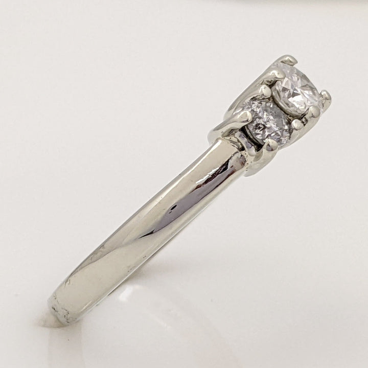 14K WHITE .64 CARAT TOTAL WEIGHT I1 I DIAMOND ROUND (3) TRINITY ESTATE RING 3.8 GRAMS