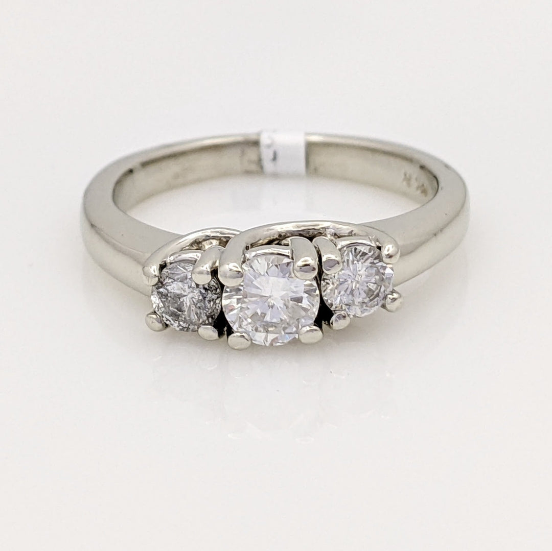 14K WHITE .64 CARAT TOTAL WEIGHT I1 I DIAMOND ROUND (3) TRINITY ESTATE RING 3.8 GRAMS