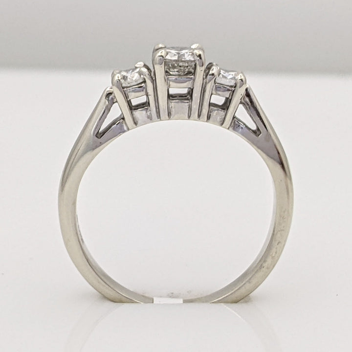 14K WHITE .40 CARAT TOTAL WEIGHT SI2 I DIAMOND ROUND (3) TRINITY ESTATE RING 2.7 GRAMS