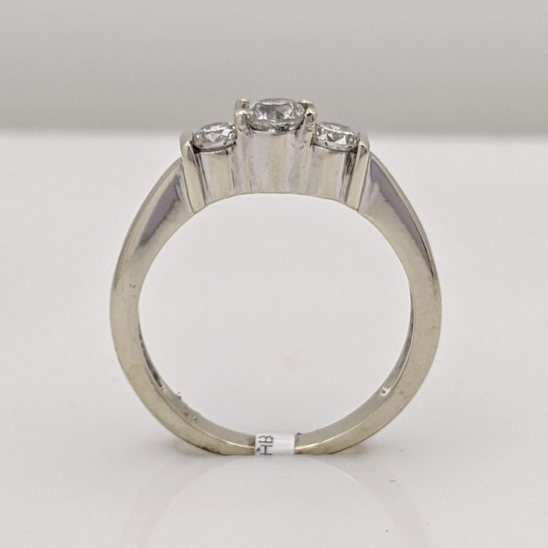 14K WHITE .44 CARAT TOTAL WEIGHT I1 I DIAMOND ROUND (3) TRINITY ESTATE RING 3.1 GRAMS