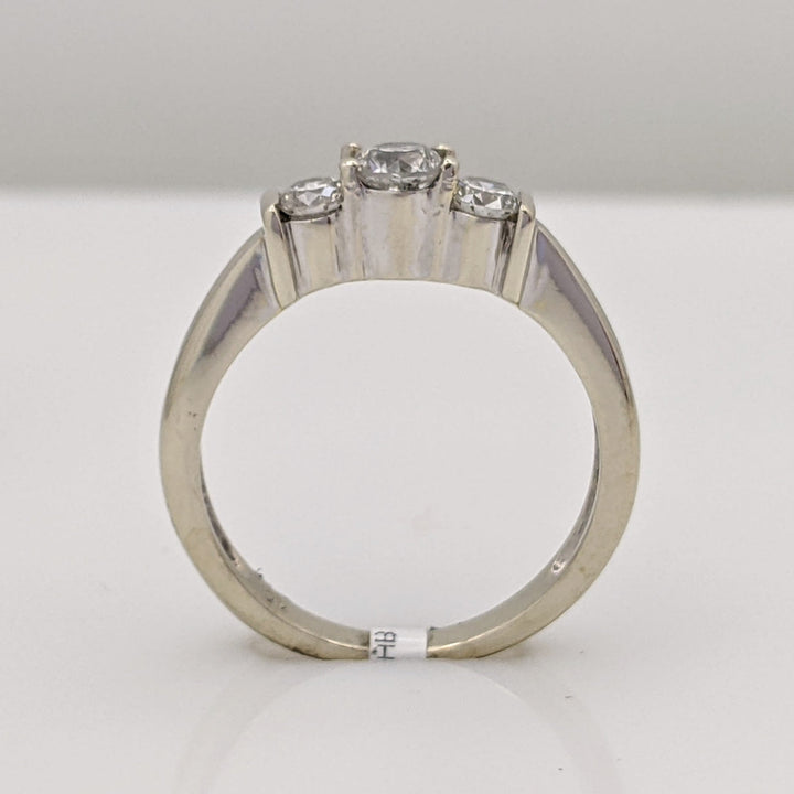 14K WHITE .44 CARAT TOTAL WEIGHT I1 I DIAMOND ROUND (3) TRINITY ESTATE RING 3.1 GRAMS