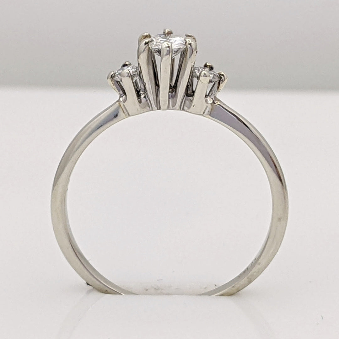 14K WHITE .50 CARAT TOTAL WEIGHT I1 H DIAMOND ROUND (3) ESTATE RING 1.8 GRAMS