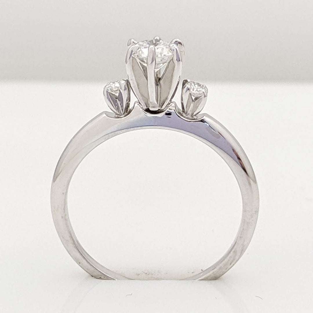 14K WHITE .38 CARAT TOTAL WEIGHT VS2 G DIAMOND ROUND (3) ESTATE RING 2.2 GRAMS