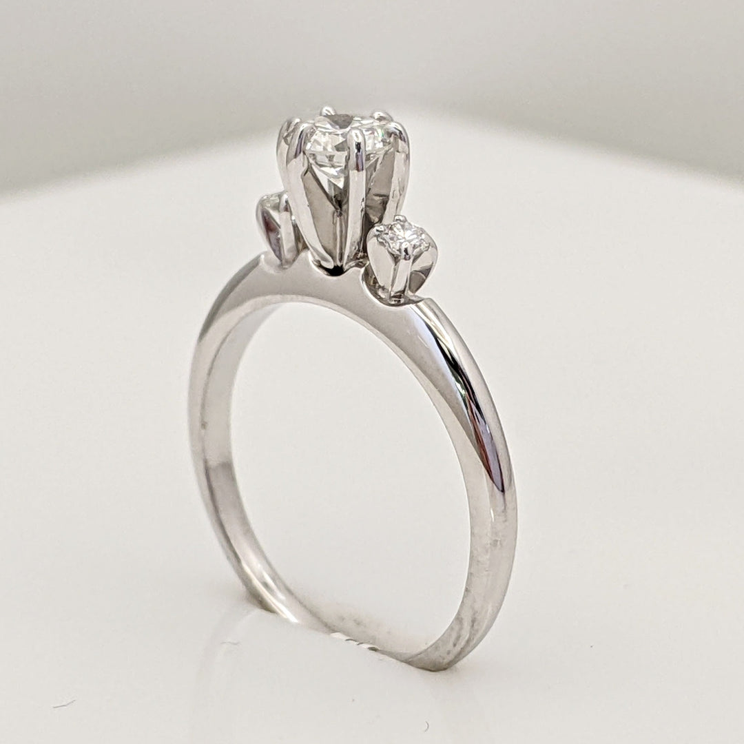 14K WHITE .38 CARAT TOTAL WEIGHT VS2 G DIAMOND ROUND (3) ESTATE RING 2.2 GRAMS
