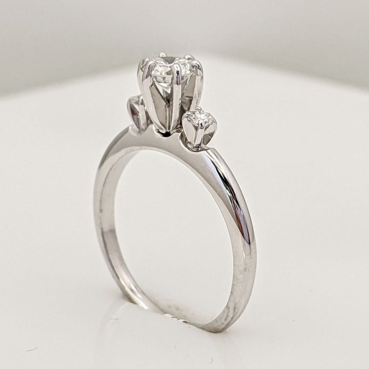 14K WHITE .38 CARAT TOTAL WEIGHT VS2 G DIAMOND ROUND (3) ESTATE RING 2.2 GRAMS