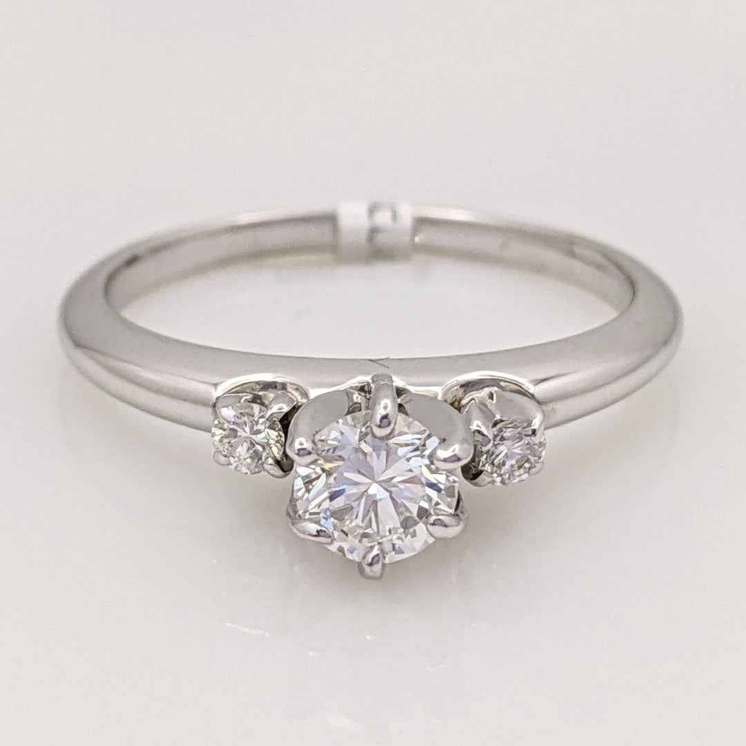 14K WHITE .38 CARAT TOTAL WEIGHT VS2 G DIAMOND ROUND (3) ESTATE RING 2.2 GRAMS