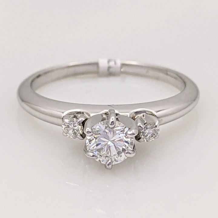 14K WHITE .38 CARAT TOTAL WEIGHT VS2 G DIAMOND ROUND (3) ESTATE RING 2.2 GRAMS