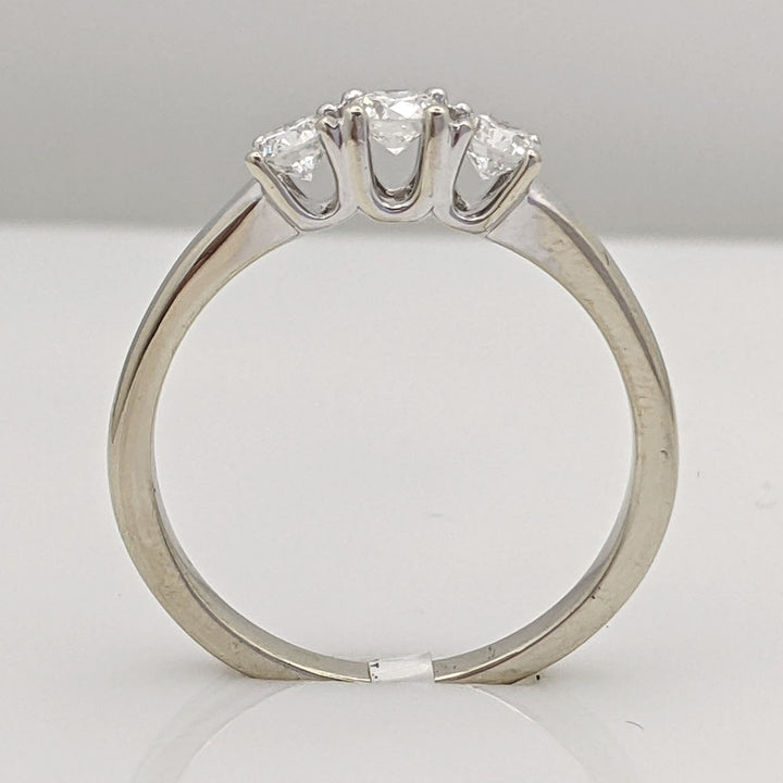 18K WHITE .48 CARAT TOTAL WEIGHT SI2 G DIAMOND ROUND (3) FOREVER MARK TRINITY ESTATE 3.3 GRAMS