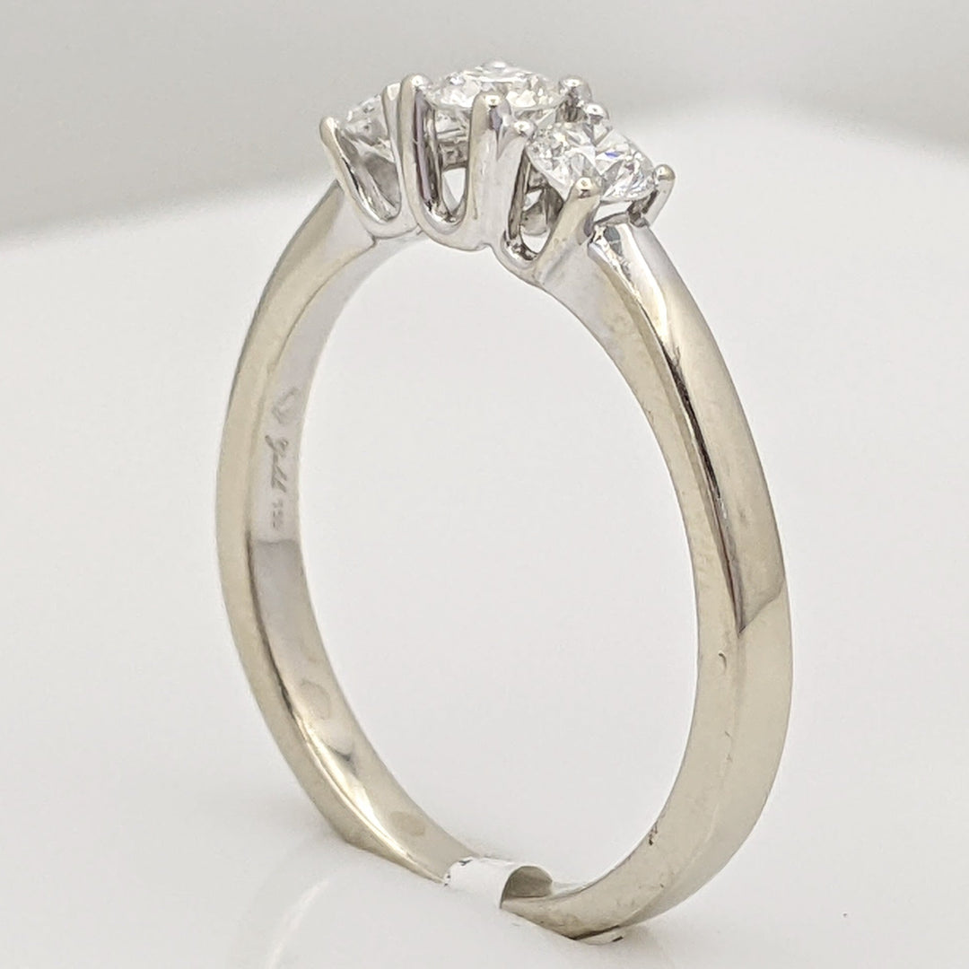 18K WHITE .48 CARAT TOTAL WEIGHT SI2 G DIAMOND ROUND (3) FOREVER MARK TRINITY ESTATE 3.3 GRAMS