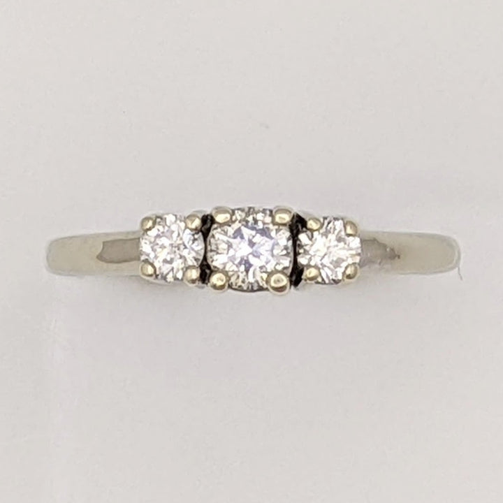 14K WHITE .47 CARAT TOTAL WEIGHT I1 I DIAMOND ROUND (3) TRINITY ESTATE RING 3.3 GRAMS