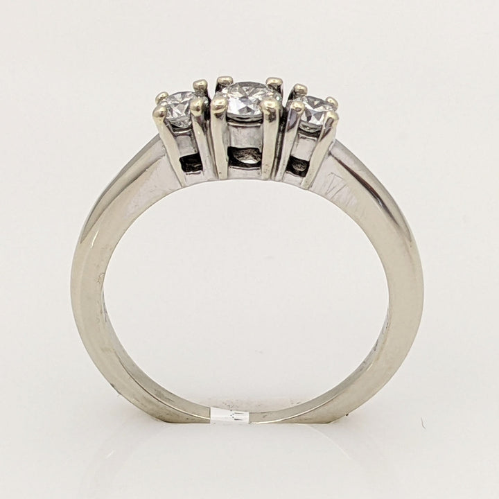 14K WHITE .47 CARAT TOTAL WEIGHT I1 I DIAMOND ROUND (3) TRINITY ESTATE RING 3.3 GRAMS
