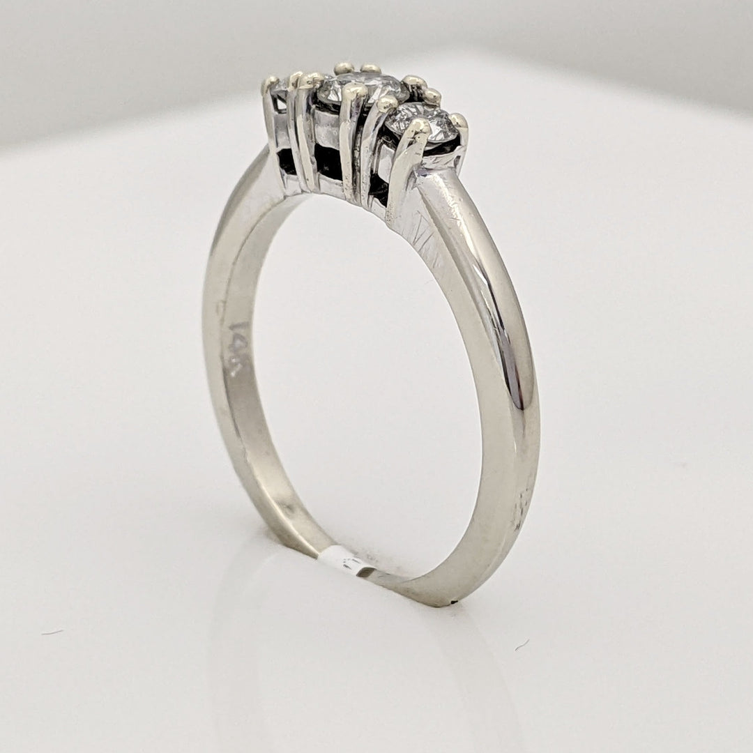 14K WHITE .47 CARAT TOTAL WEIGHT I1 I DIAMOND ROUND (3) TRINITY ESTATE RING 3.3 GRAMS