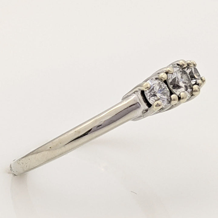 14K WHITE .47 CARAT TOTAL WEIGHT I1 I DIAMOND ROUND (3) TRINITY ESTATE RING 3.3 GRAMS