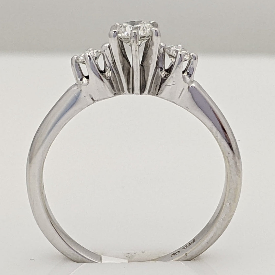 14K WHITE .30 CARAT TOTAL WEIGHT SI2 H DIAMOND ROUND (3) TRINITY ESTATE RING 2.2 GRAMS