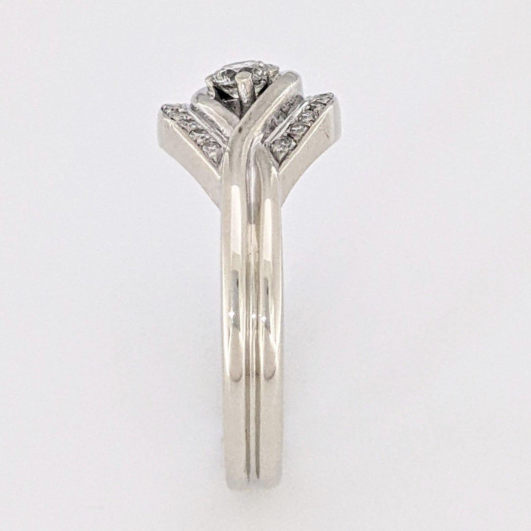 10K .35 CARAT TOTAL WEIGHT I1 H DIAMOND ROUND (22) OPEN-TOP SWIRL ESTATE RING 4.7 GRAMS