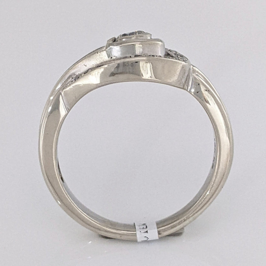 10K .35 CARAT TOTAL WEIGHT I1 H DIAMOND ROUND (22) OPEN-TOP SWIRL ESTATE RING 4.7 GRAMS