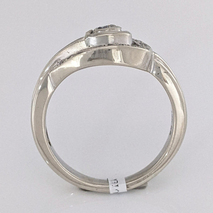 10K .35 CARAT TOTAL WEIGHT I1 H DIAMOND ROUND (22) OPEN-TOP SWIRL ESTATE RING 4.7 GRAMS