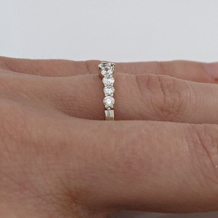 14K WHITE .53 CARAT TOTAL WEIGHT SI2 I DIAMOND ROUND (10) CURVED ESTATE BAND 2.0 GRAMS