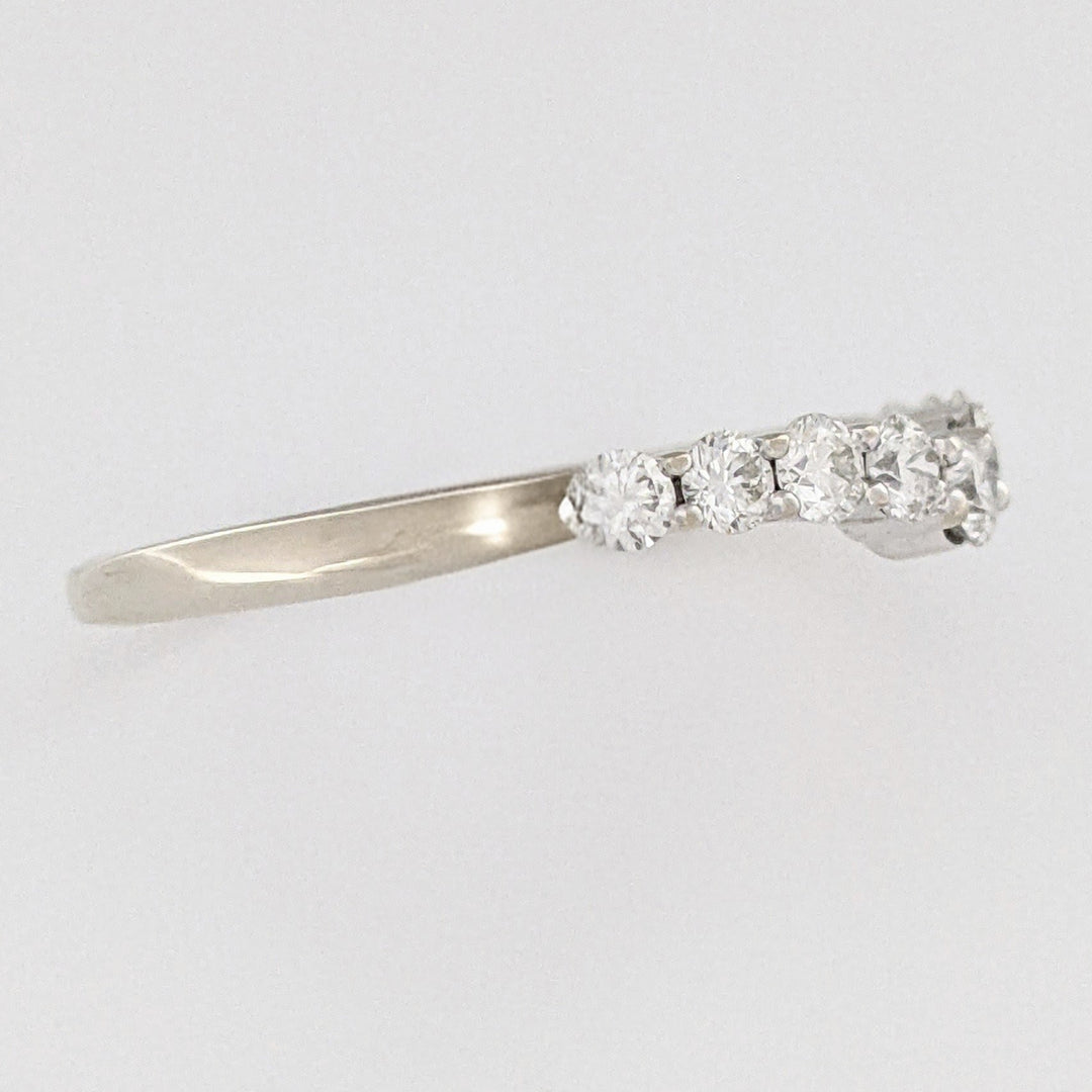 14K WHITE .53 CARAT TOTAL WEIGHT SI2 I DIAMOND ROUND (10) CURVED ESTATE BAND 2.0 GRAMS