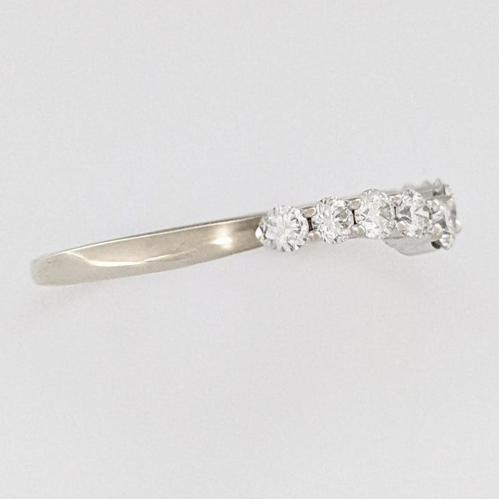 14K WHITE .53 CARAT TOTAL WEIGHT SI2 I DIAMOND ROUND (10) CURVED ESTATE BAND 2.0 GRAMS