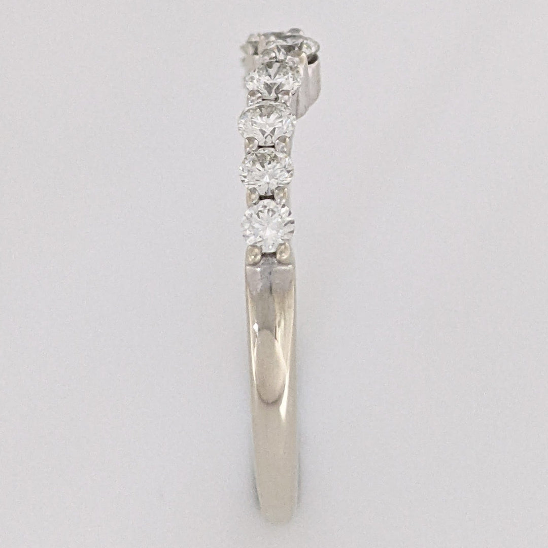 14K WHITE .53 CARAT TOTAL WEIGHT SI2 I DIAMOND ROUND (10) CURVED ESTATE BAND 2.0 GRAMS