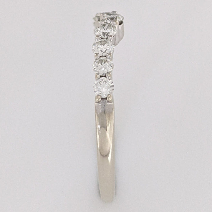 14K WHITE .53 CARAT TOTAL WEIGHT SI2 I DIAMOND ROUND (10) CURVED ESTATE BAND 2.0 GRAMS