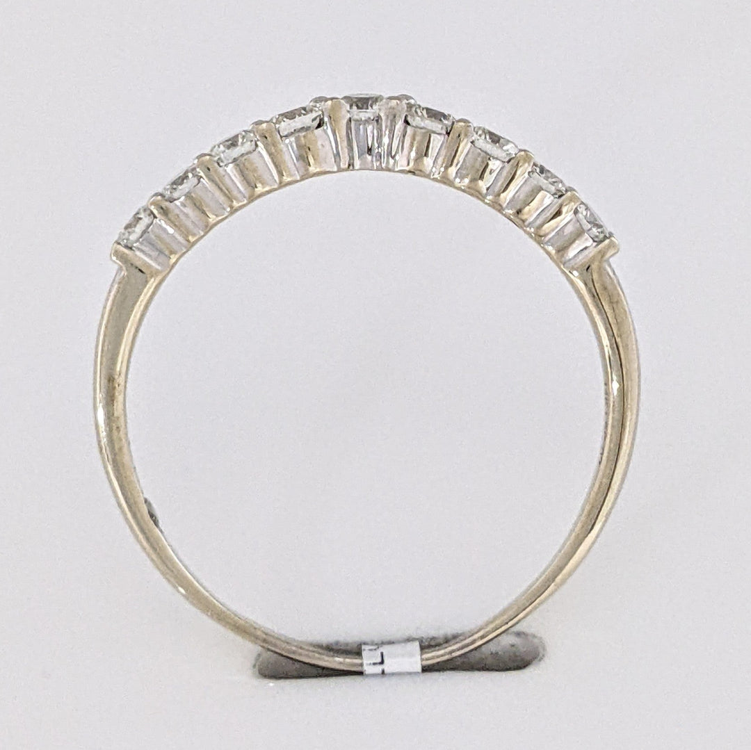 14K WHITE .53 CARAT TOTAL WEIGHT SI2 I DIAMOND ROUND (10) CURVED ESTATE BAND 2.0 GRAMS