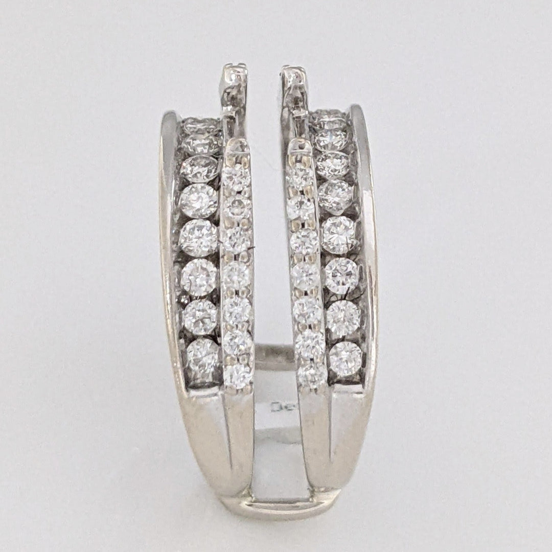 14K WHITE 1.00 CARAT TOTAL WEIGHT SI2 I DIAMOND ROUND (52) ESTATE RING JACKET 6.9 GRAMS